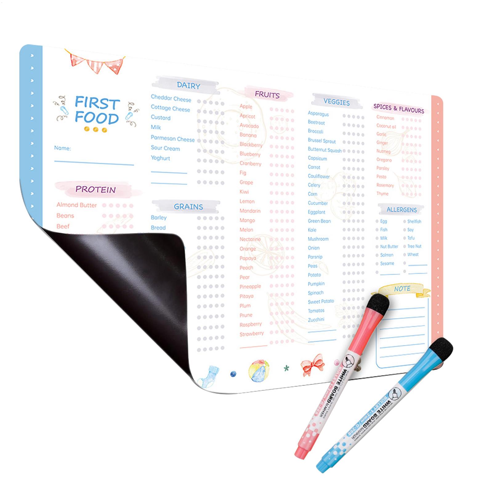 Baby Food List - Bebek Mama Takip Tablosu Manyetik Buzdolabı