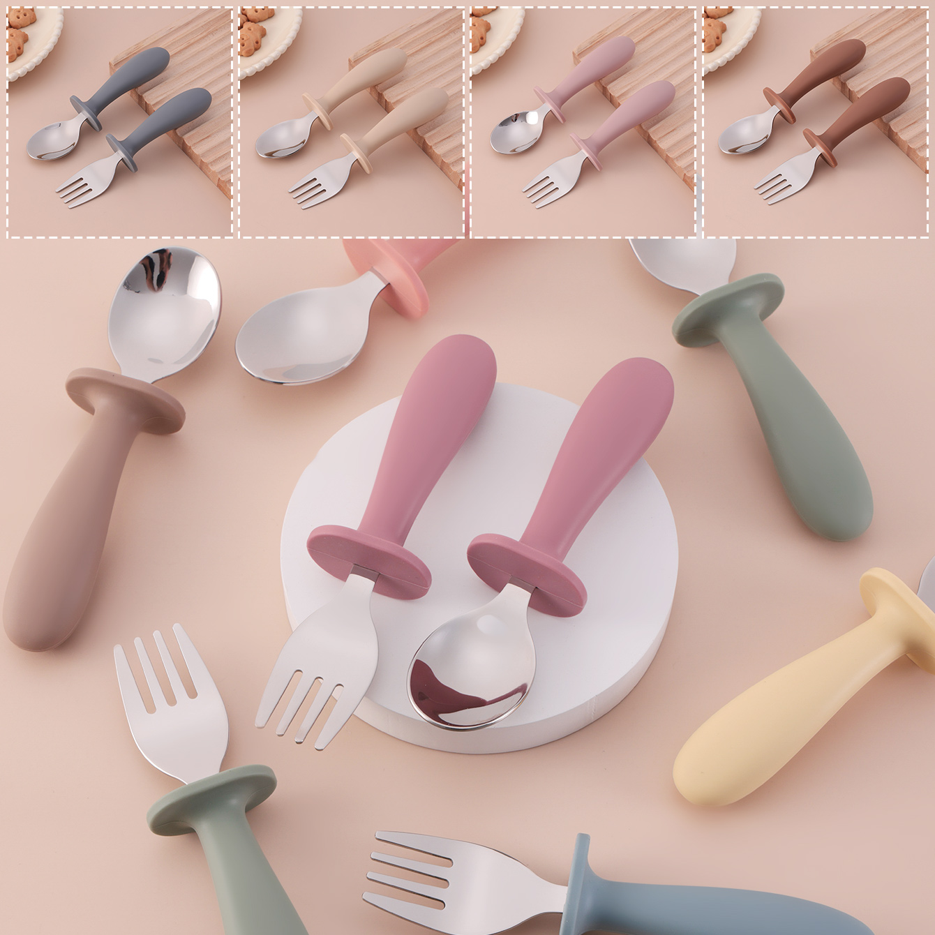 Renk Çocuklar 2 ADET Paslanmaz - Baby Food Utensils Set incelemesi ve fiyatı