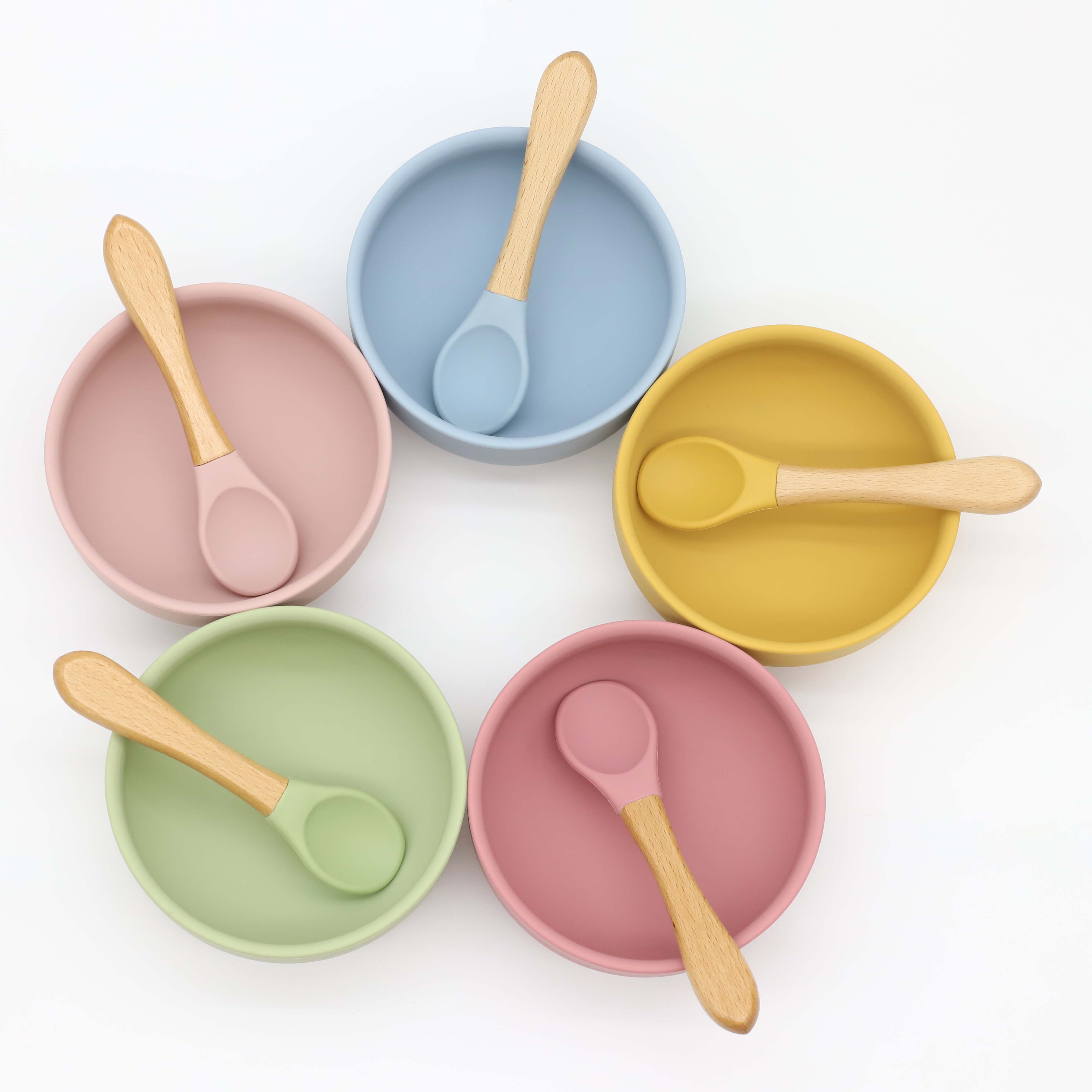 Vakumlu silikon kase, ahşap sa - Baby Food Utensils Set incelemesi ve fiyatı